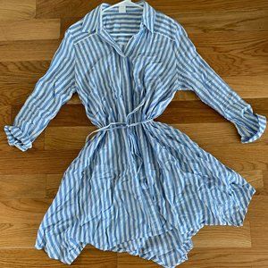 Blue/White Striped Linen Dress